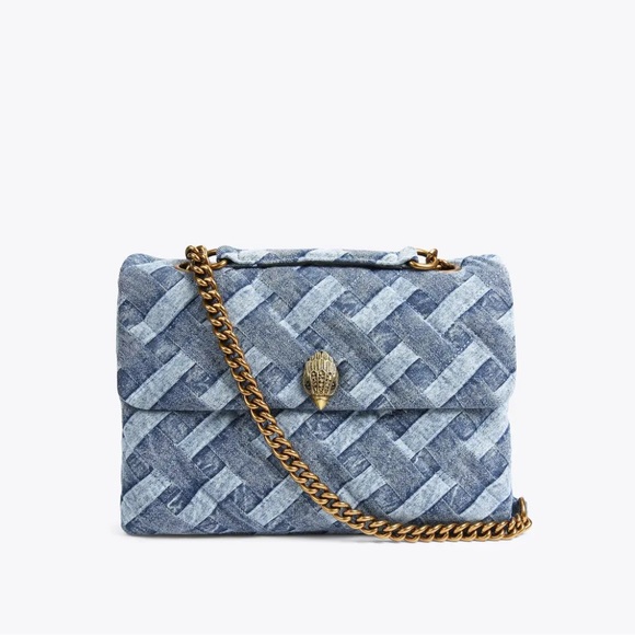 BEAUTIFUL KURT GEIGER LARGE DENIM PURSE WITH GOLD CHAIN STRAP ๐๐ฉต๐ - Picture 3 of 8